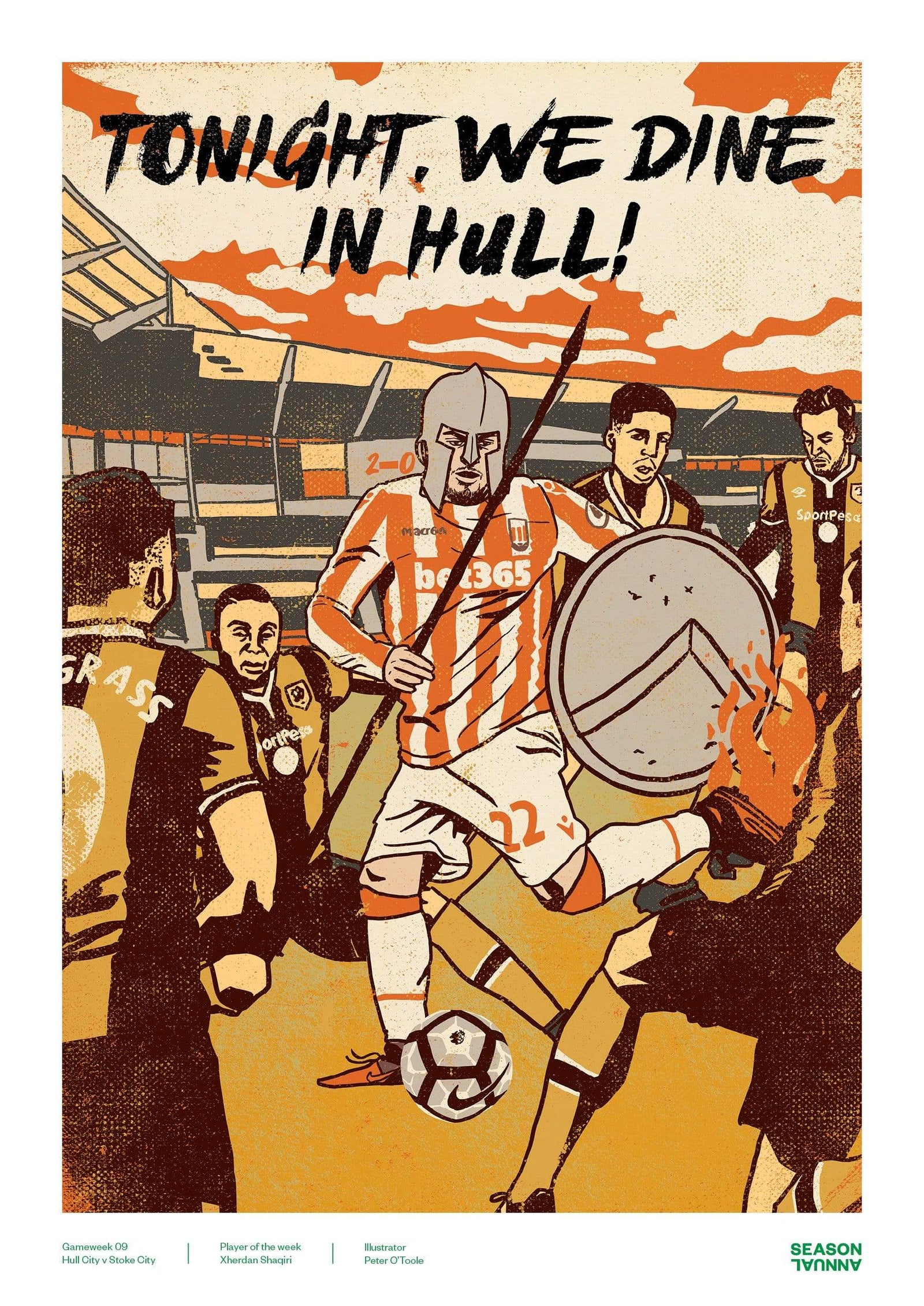 Xherdan Shaqiri Stoke City A3 poster - Football Shirt Collective