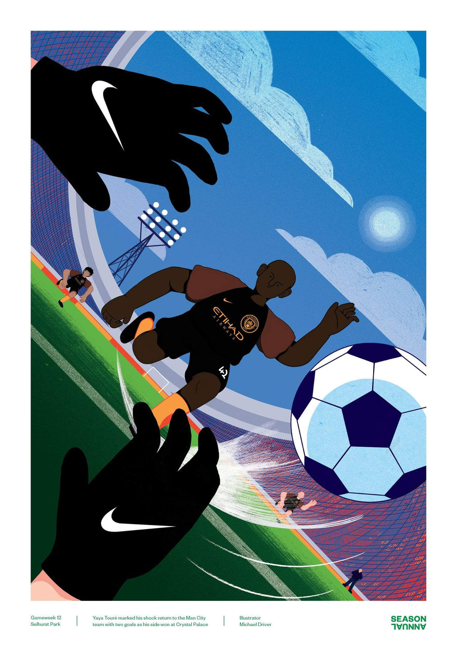 Yaya Toure Manchester City poster - Football Shirt Collective